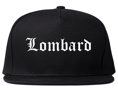 Lombard Illinois IL Old English Mens Snapback Hat Black