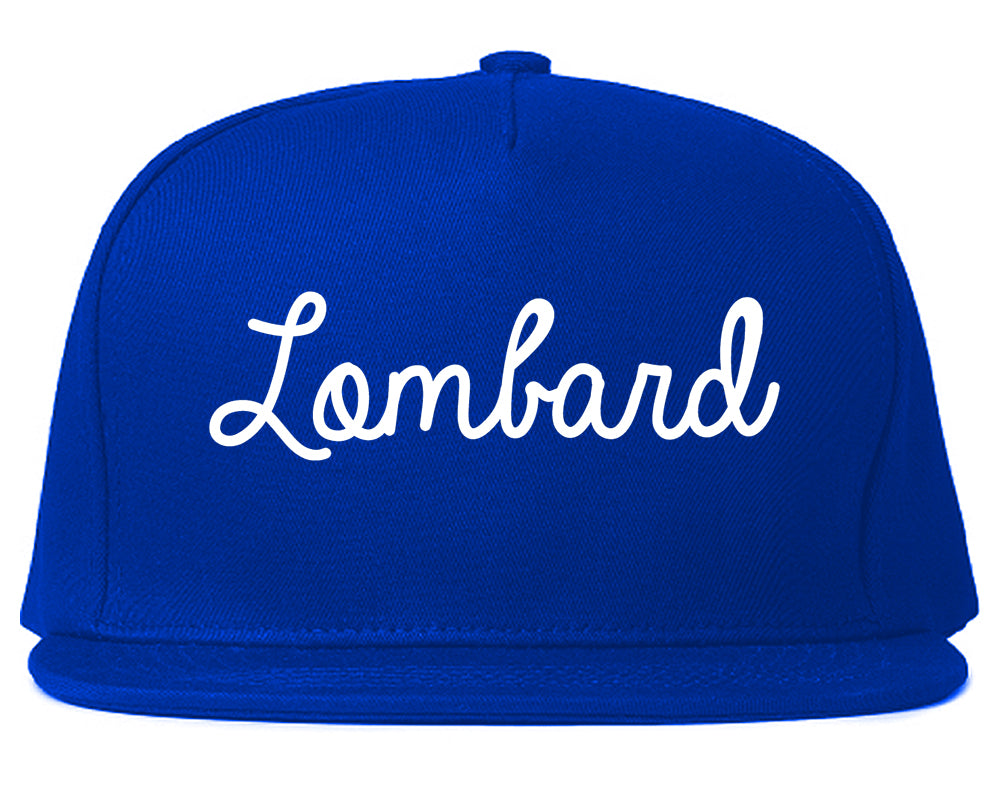Lombard Illinois IL Script Mens Snapback Hat Royal Blue