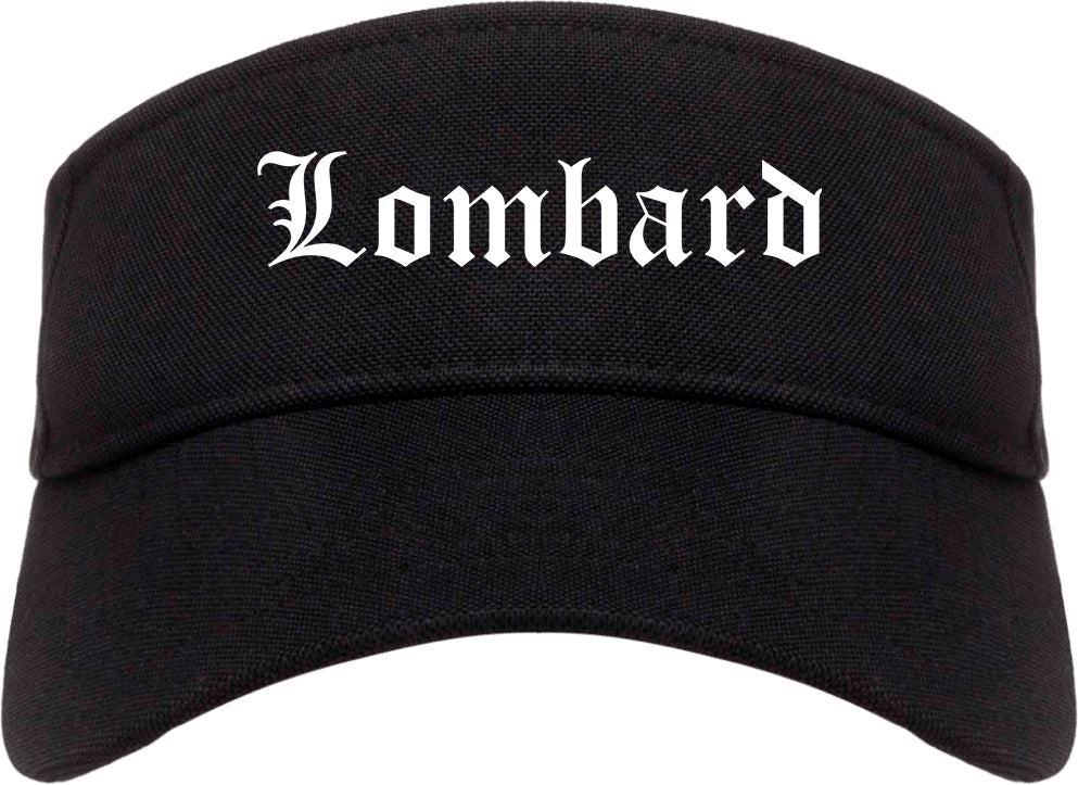Lombard Illinois IL Old English Mens Visor Cap Hat Black