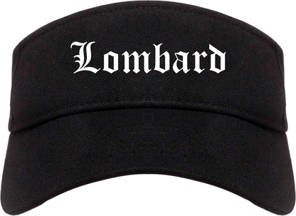 Lombard Illinois IL Old English Mens Visor Cap Hat Black
