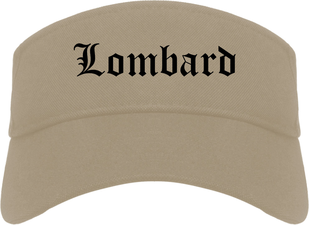 Lombard Illinois IL Old English Mens Visor Cap Hat Khaki