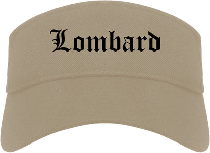 Lombard Illinois IL Old English Mens Visor Cap Hat Khaki