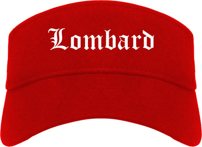 Lombard Illinois IL Old English Mens Visor Cap Hat Red