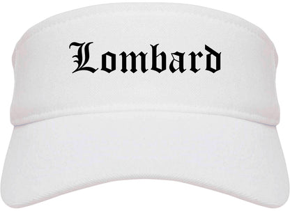 Lombard Illinois IL Old English Mens Visor Cap Hat White