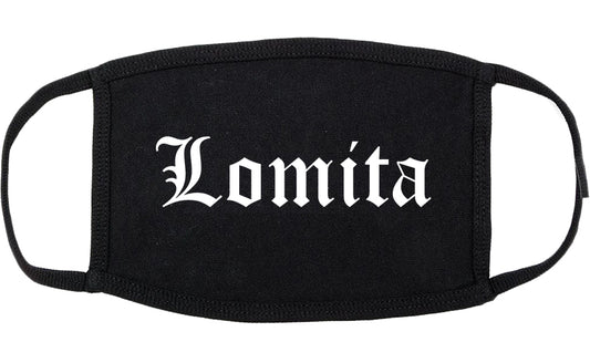 Lomita California CA Old English Cotton Face Mask Black
