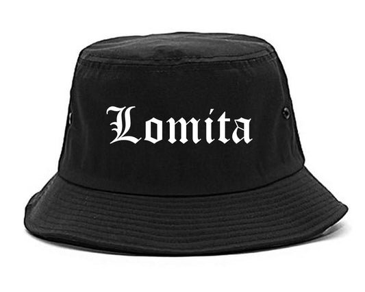 Lomita California CA Old English Mens Bucket Hat Black