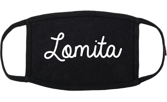 Lomita California CA Script Cotton Face Mask Black