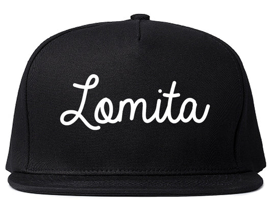 Lomita California CA Script Mens Snapback Hat Black