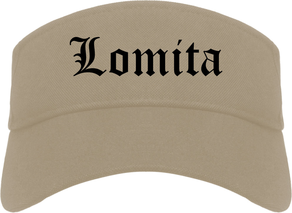 Lomita California CA Old English Mens Visor Cap Hat Khaki