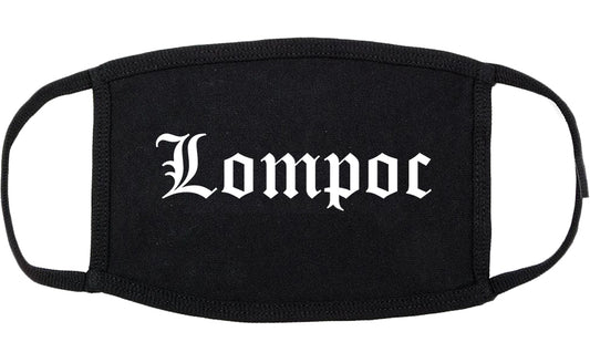 Lompoc California CA Old English Cotton Face Mask Black