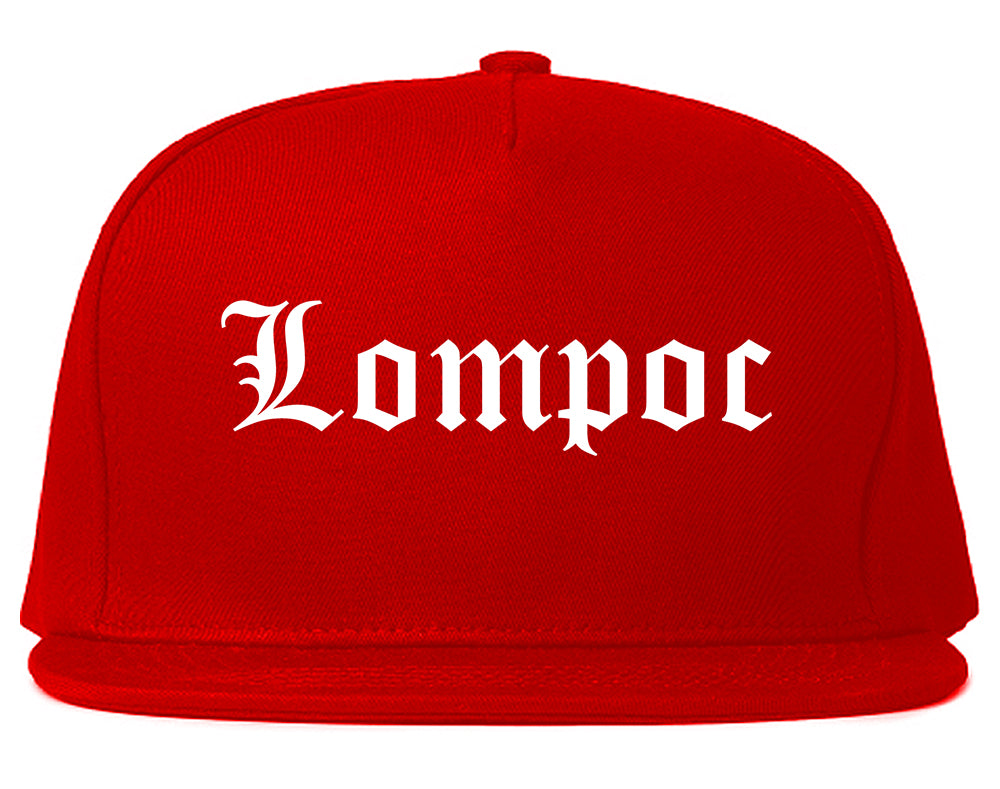 Lompoc California CA Old English Mens Snapback Hat Red