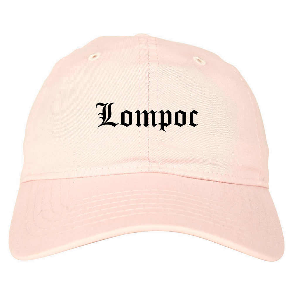 Lompoc California CA Old English Mens Dad Hat Baseball Cap Pink