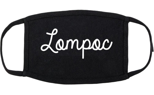 Lompoc California CA Script Cotton Face Mask Black