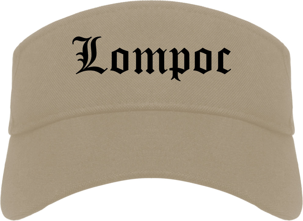 Lompoc California CA Old English Mens Visor Cap Hat Khaki