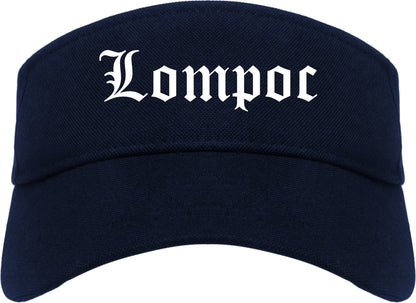 Lompoc California CA Old English Mens Visor Cap Hat Navy Blue
