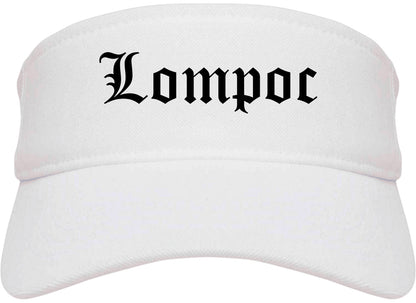 Lompoc California CA Old English Mens Visor Cap Hat White