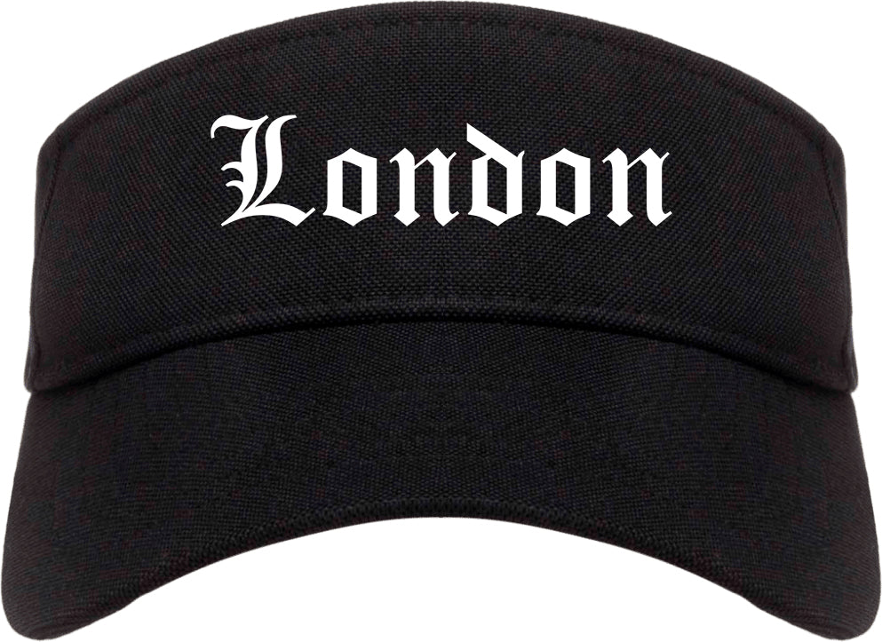 London Kentucky KY Old English Mens Visor Cap Hat Black