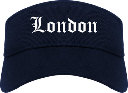 London Kentucky KY Old English Mens Visor Cap Hat Navy Blue