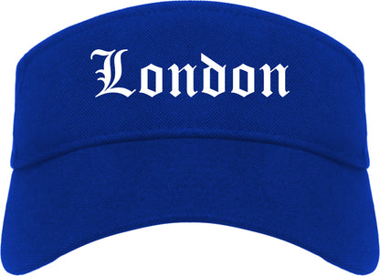 London Kentucky KY Old English Mens Visor Cap Hat Royal Blue