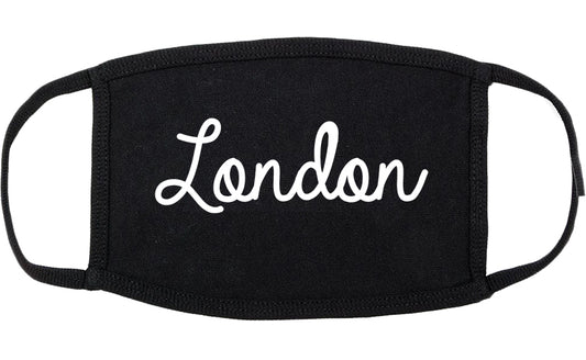 London Ohio OH Script Cotton Face Mask Black