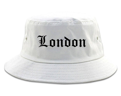 London Ohio OH Old English Mens Bucket Hat White