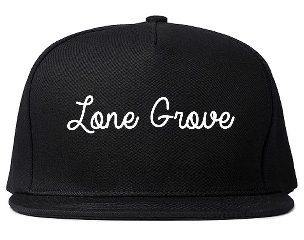 Lone Grove Oklahoma OK Script Mens Snapback Hat Black