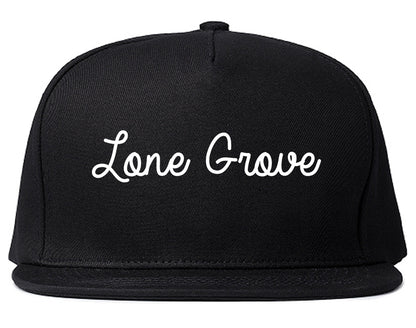Lone Grove Oklahoma OK Script Mens Snapback Hat Black