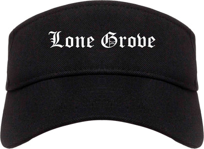 Lone Grove Oklahoma OK Old English Mens Visor Cap Hat Black