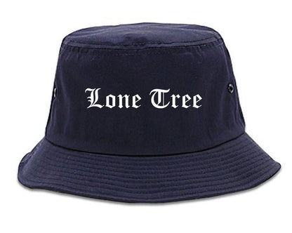Lone Tree Colorado CO Old English Mens Bucket Hat Navy Blue