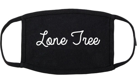 Lone Tree Colorado CO Script Cotton Face Mask Black