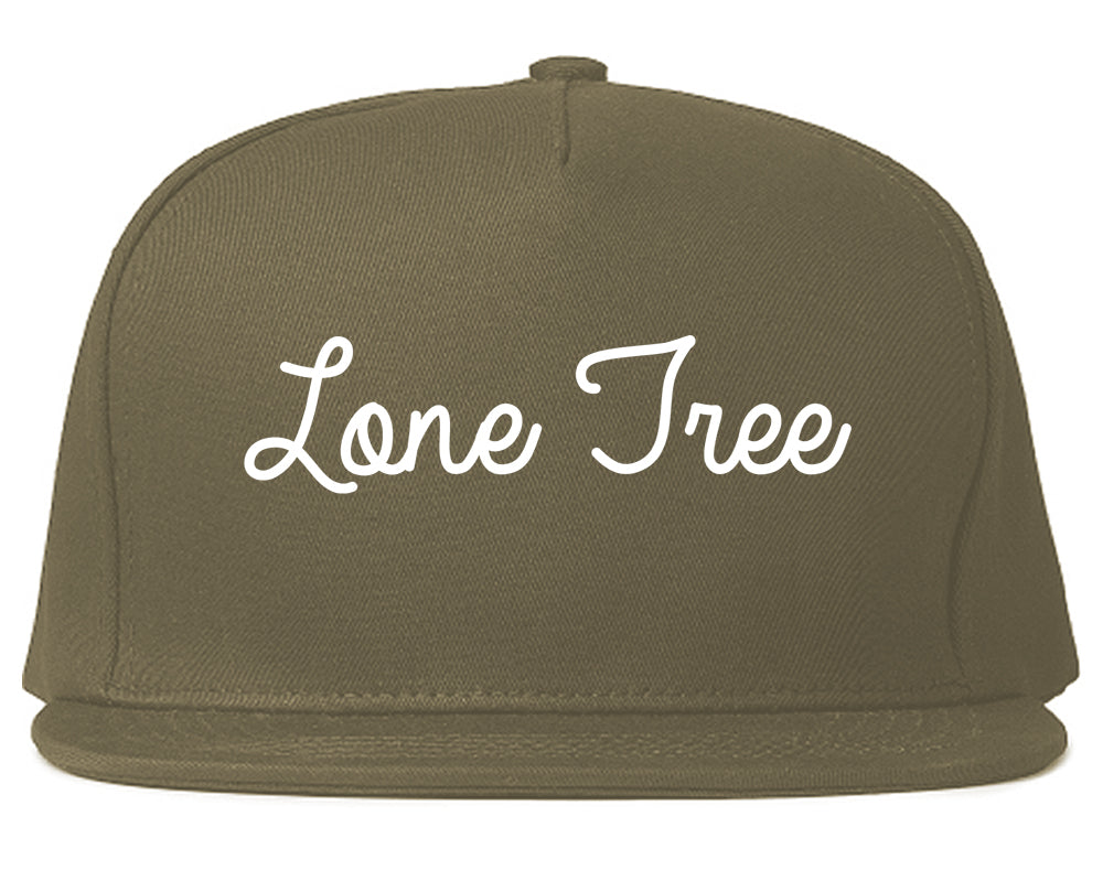 Lone Tree Colorado CO Script Mens Snapback Hat Grey