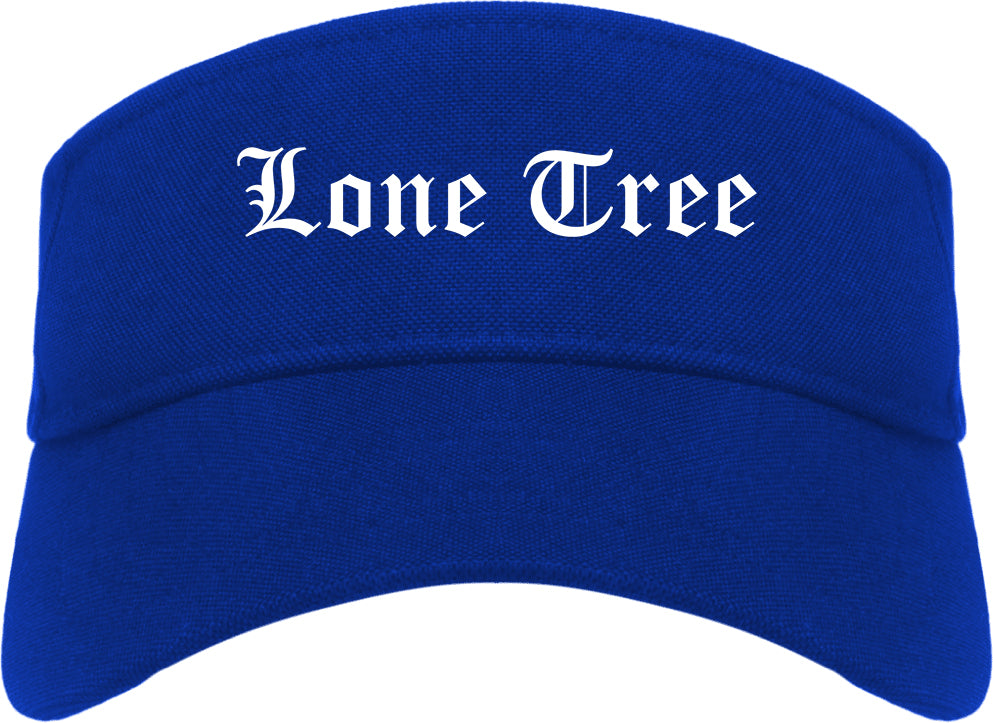 Lone Tree Colorado CO Old English Mens Visor Cap Hat Royal Blue