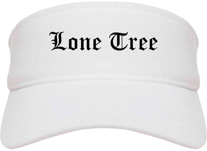 Lone Tree Colorado CO Old English Mens Visor Cap Hat White