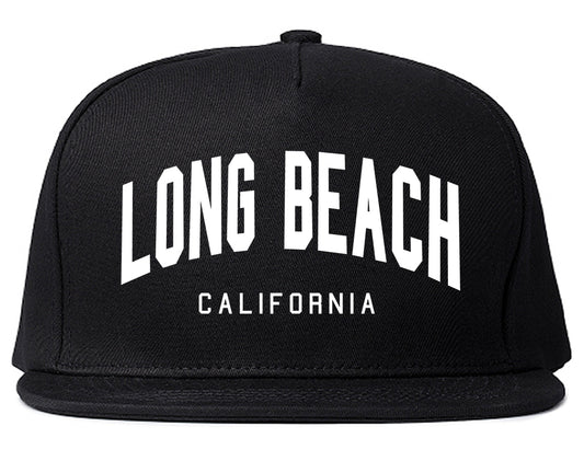Long Beach California ARCH Mens Snapback Hat Black
