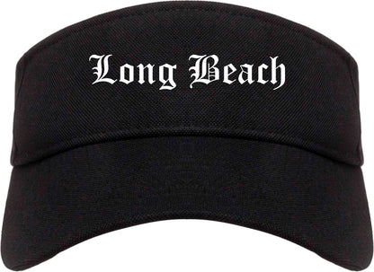 Long Beach California CA Old English Mens Visor Cap Hat Black