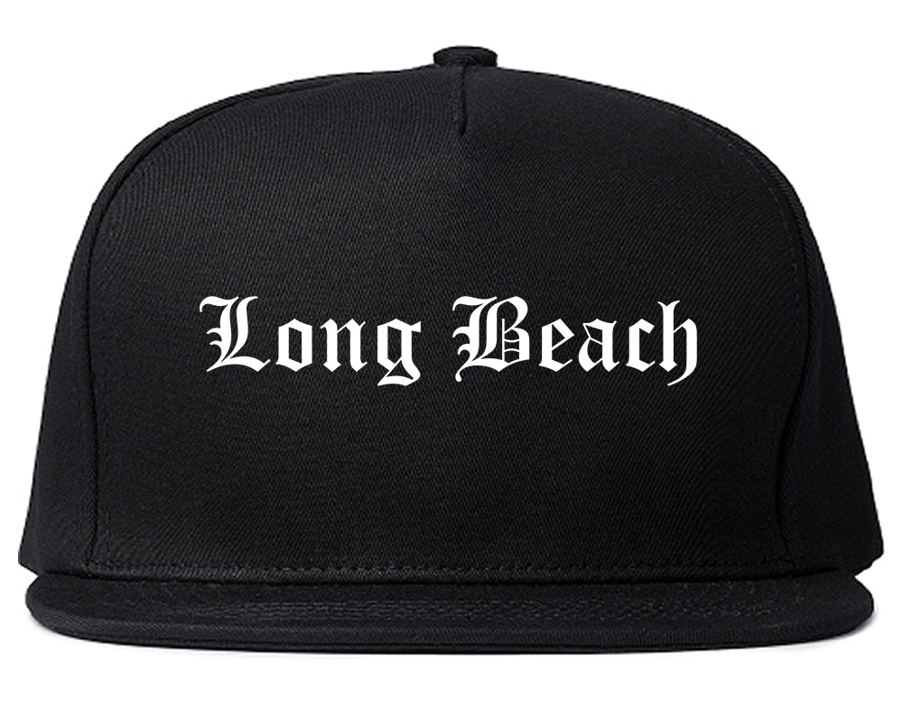 Long Beach Mississippi MS Old English Mens Snapback Hat Black