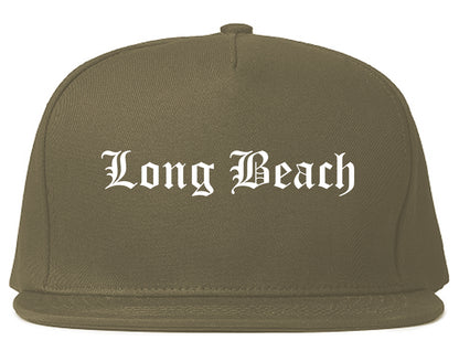 Long Beach Mississippi MS Old English Mens Snapback Hat Grey