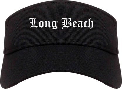 Long Beach Mississippi MS Old English Mens Visor Cap Hat Black