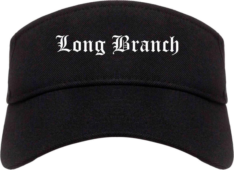 Long Branch New Jersey NJ Old English Mens Visor Cap Hat Black