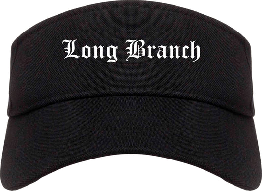 Long Branch New Jersey NJ Old English Mens Visor Cap Hat Black