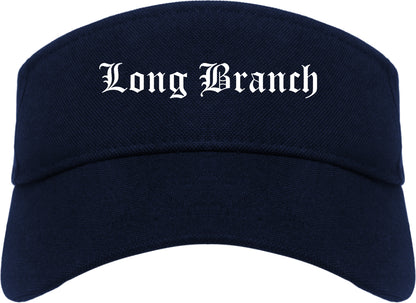 Long Branch New Jersey NJ Old English Mens Visor Cap Hat Navy Blue