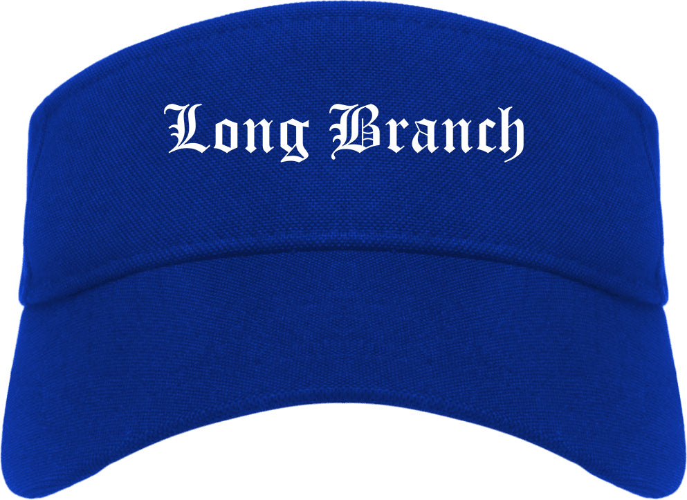 Long Branch New Jersey NJ Old English Mens Visor Cap Hat Royal Blue