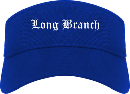 Long Branch New Jersey NJ Old English Mens Visor Cap Hat Royal Blue