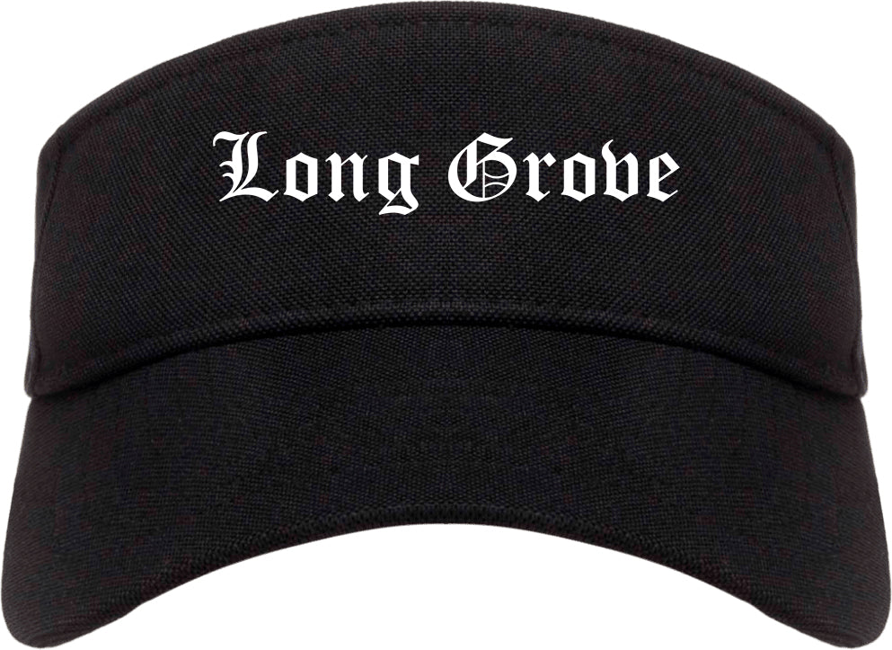 Long Grove Illinois IL Old English Mens Visor Cap Hat Black