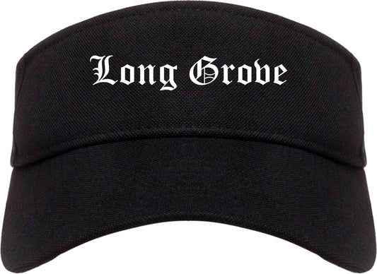 Long Grove Illinois IL Old English Mens Visor Cap Hat Black