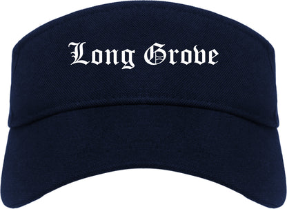 Long Grove Illinois IL Old English Mens Visor Cap Hat Navy Blue