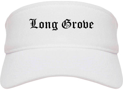 Long Grove Illinois IL Old English Mens Visor Cap Hat White