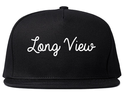 Long View North Carolina NC Script Mens Snapback Hat Black