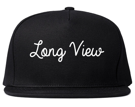 Long View North Carolina NC Script Mens Snapback Hat Black