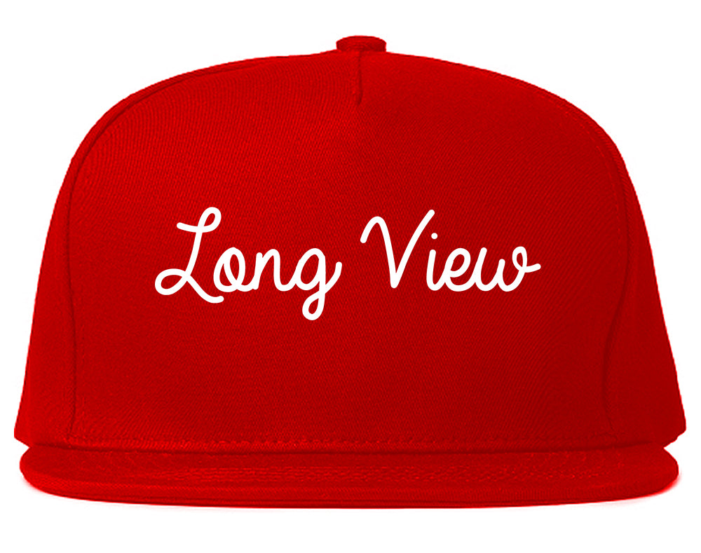 Long View North Carolina NC Script Mens Snapback Hat Red